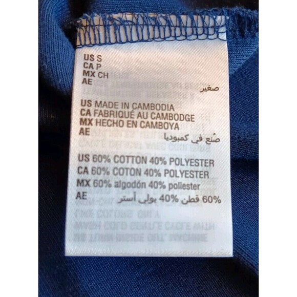 Karen Scott Size S Navy Blue Longline Top w/Stud Detail and Split Neck Design - Picture 8 of 9